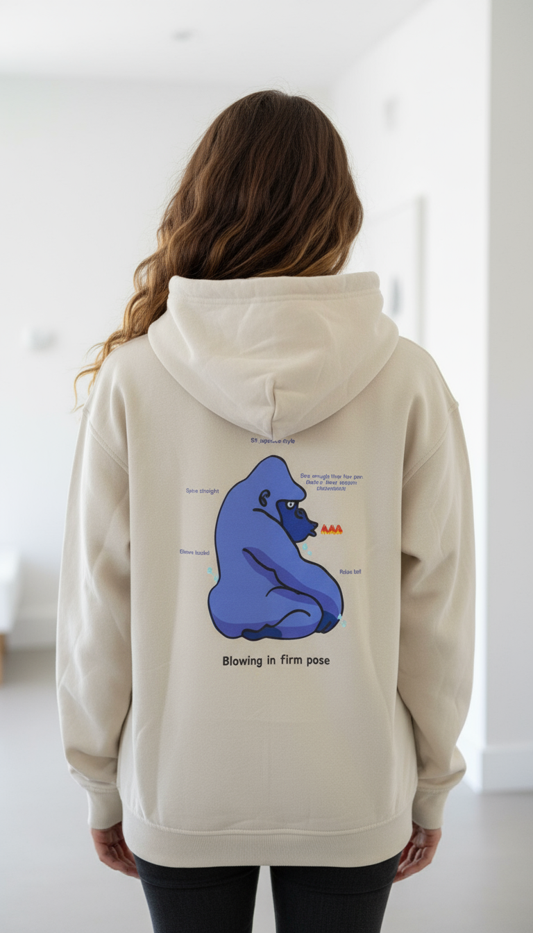 Hoodie - Blowing in firm pose