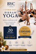 CYBER WEEK 🔥🔥🔥 25% OFF   🕉️20 CLASES DE BIKRAM YOGA - EN 60 DÍAS  ✨