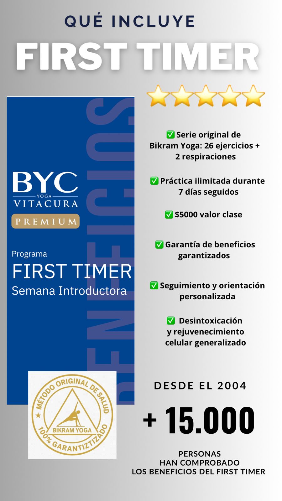 FIRSTIMER  -  7 días de práctica continua de Bikram Yoga