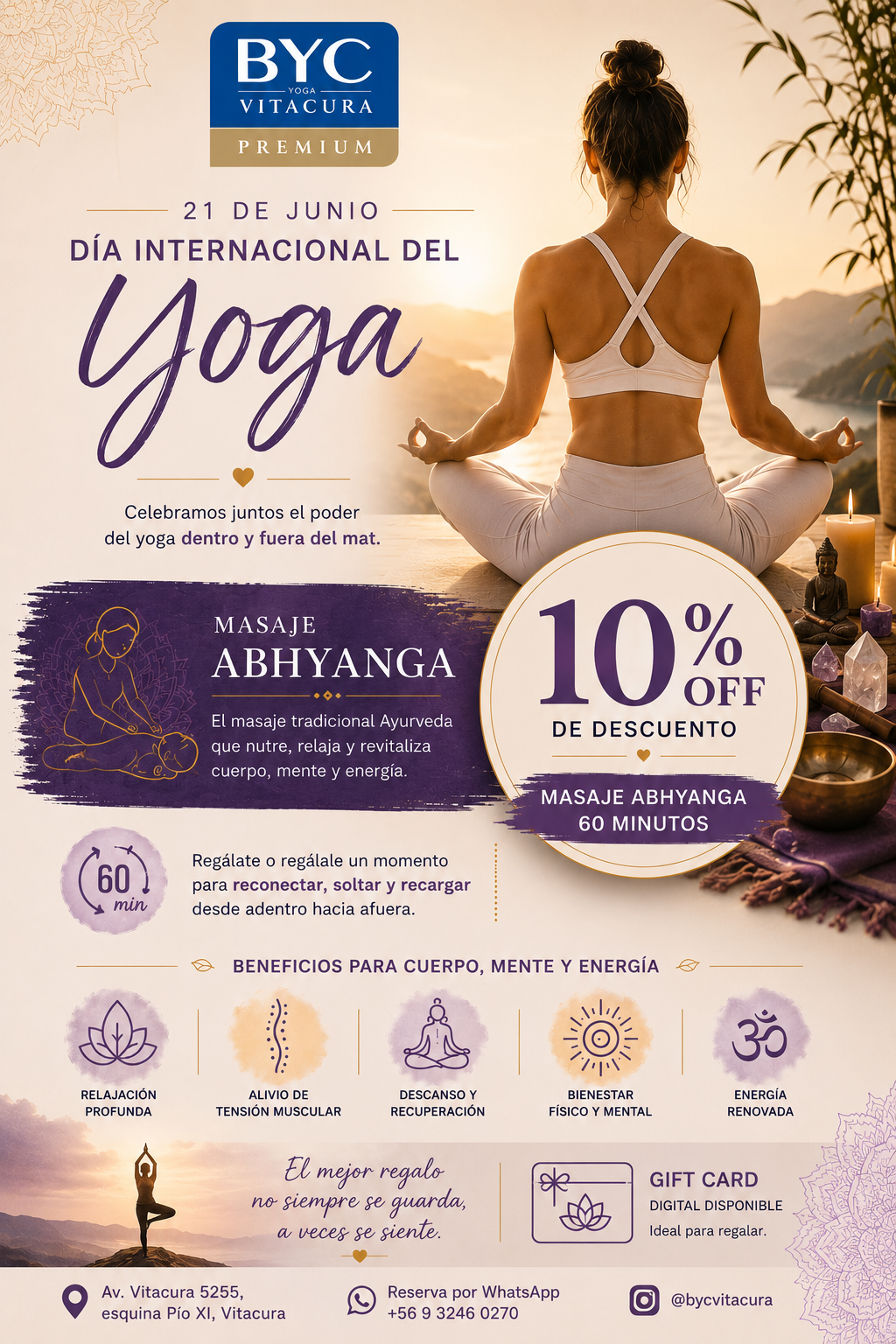 DÍA INTERNACIONAL DEL YOGA 🕉️con 10% OFF 🌙 Masaje Corporal - ABHYANGA   - 60 mints